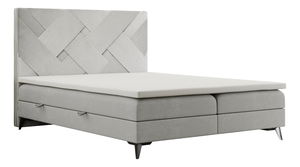 Boxspring postel 160 cm Melo (světle šedá) (s úložným prostorem)