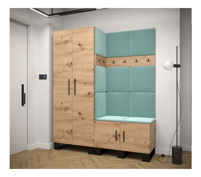 Předsíňová sestava Amanda 2 (dub artisan + zelená)