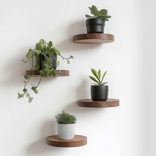 Závěsné police (4 ks.) Rafanda (přírodní)