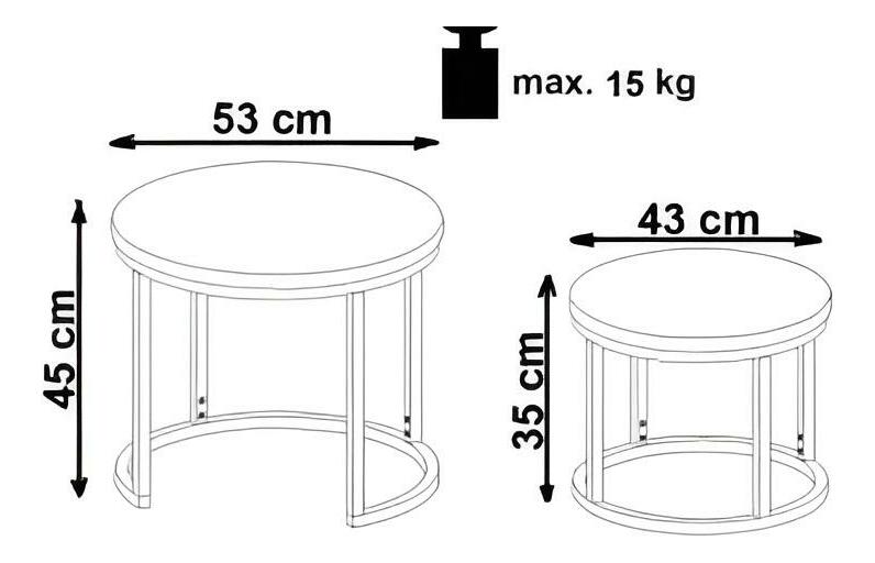 Set 2 ks. konferenčních stolků Owen (ořech+ černá)