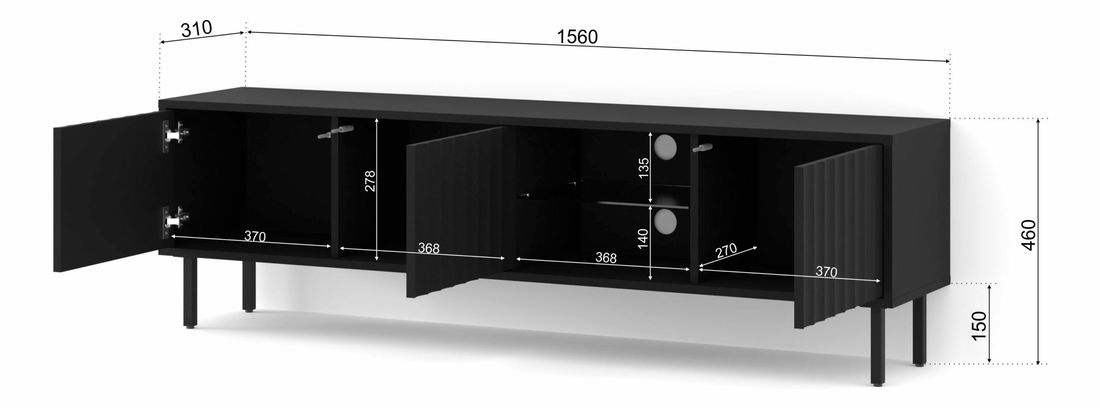 TV stolek/skříňka 156 Vinear (černá)