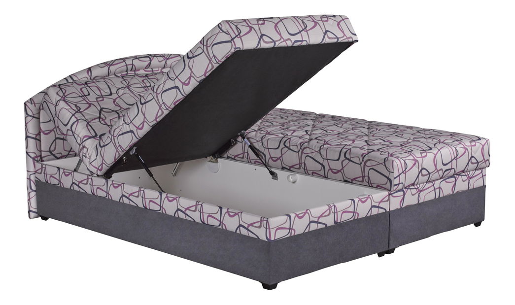 Manželská postel 180 cm Blanár Karolína (vzor Tara 58) (s roštem a matrací Alena)