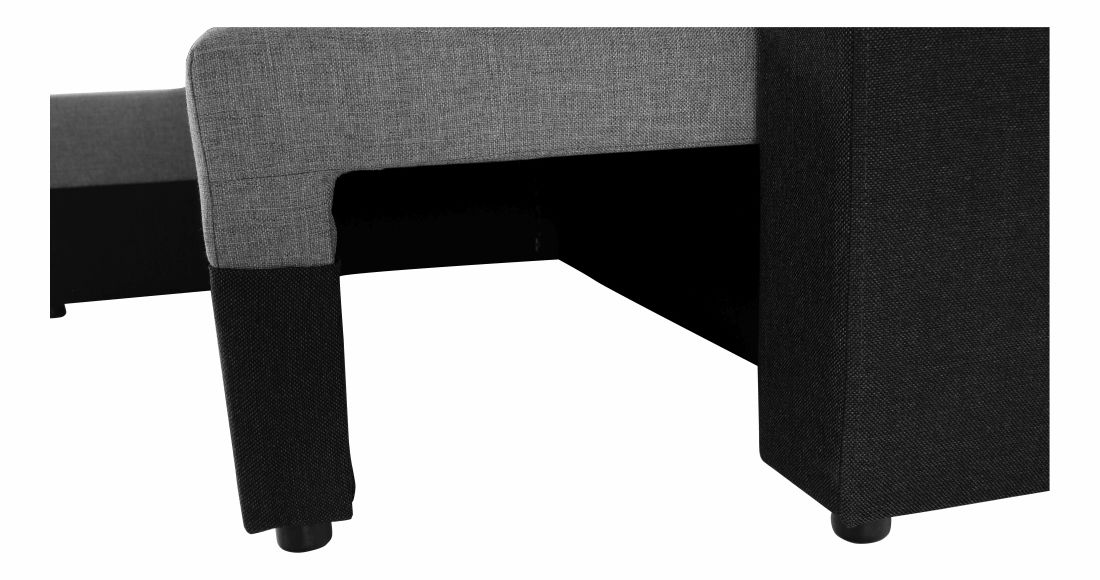 Rohová sedací souprava Udan černá + svetlošedá (P)
