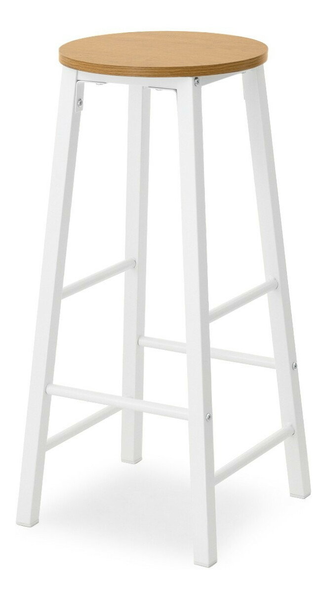 Barová židle Fukando (dub + bílá)