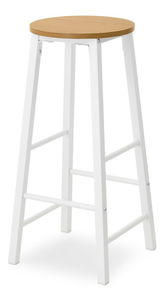 Barová židle Fukando (dub + bílá)