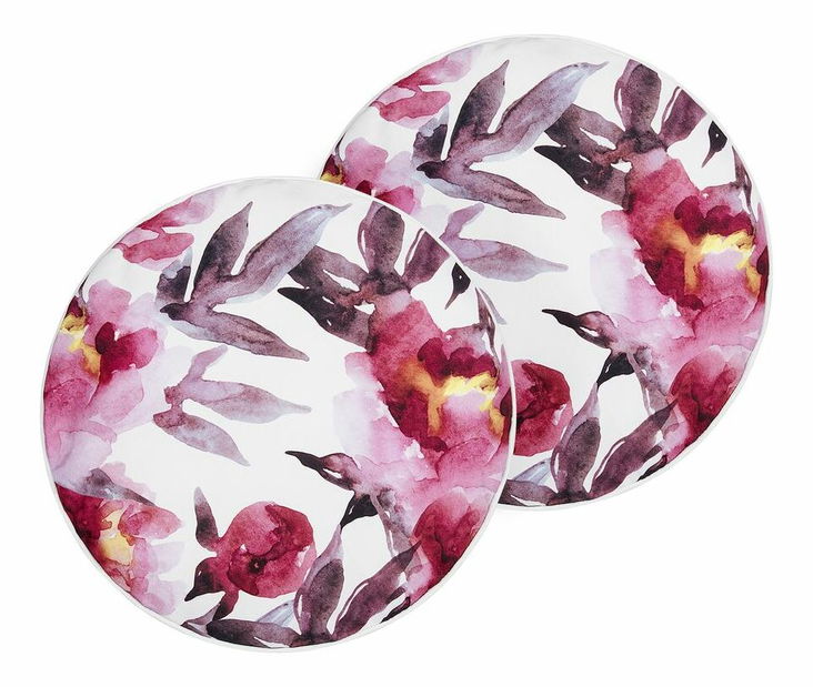 Sada 2 ozdobných polštářů ⌀ 40 cm Lanro (bílá)