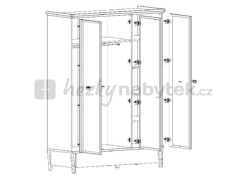 Šatní skříň BRW Orland SZF3D1S/140 (Třešeň Orlando)