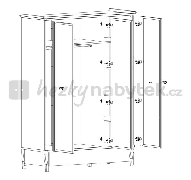 Šatní skříň BRW Orland SZF3D1S/140 (Třešeň Orlando)