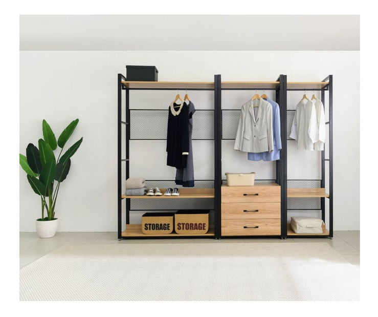 Regál KILOM (akace + černá)