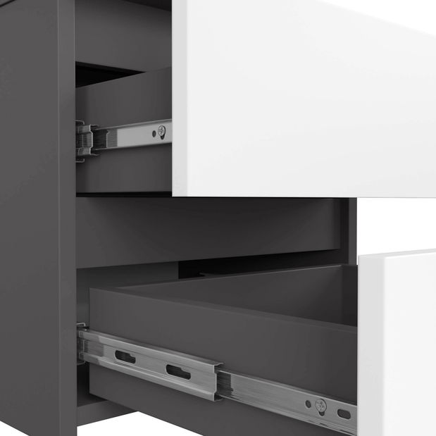 Noční stolek Operativos (grafit + bílá)