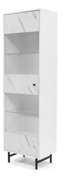 Vitrína Verona WIT60 (bílá + bílý mramor)