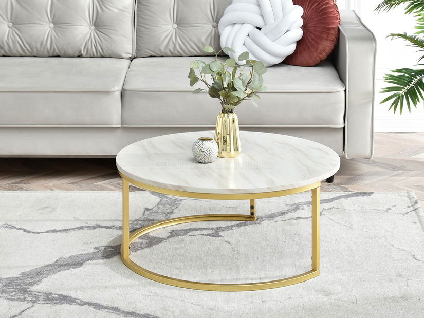 Konferenční stolek Kolja Stolek Xl (béžová + zlatá)