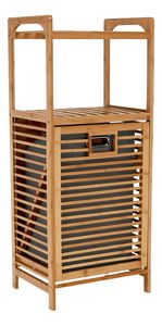 Koš na prádlo Sansal NEW (přírodní bambus + šedá)