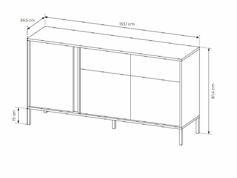 Komoda Danton 3D2S (béžová)