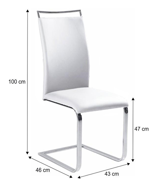 Jídelní židle Berion (bílá + chrom)