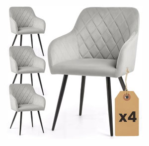 Set 4 ks jídelních židlí Velting (šedá)