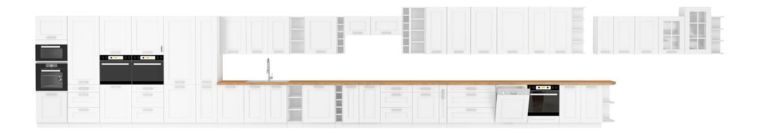 Horní kuchyňský regál Lucid 30 G 90 OTW (bílá + bílá)