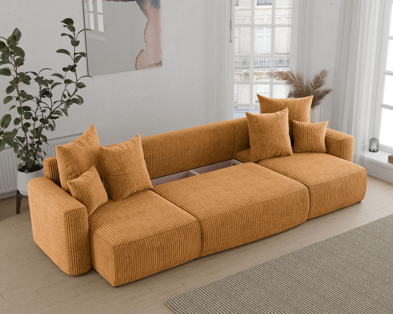 Rohová sedačka Denia U (hořčičná) (P)