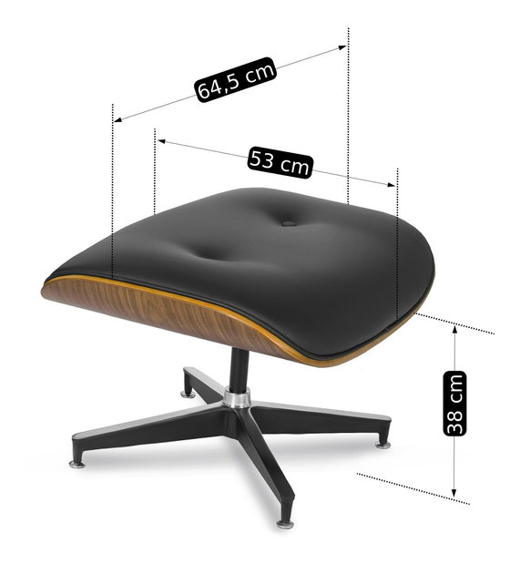 Křeslo s podnožkou Procesion (černá)