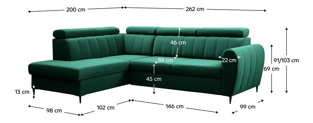 Rozkládací sedací souprava Kyrio (kronos 19) (L) 
