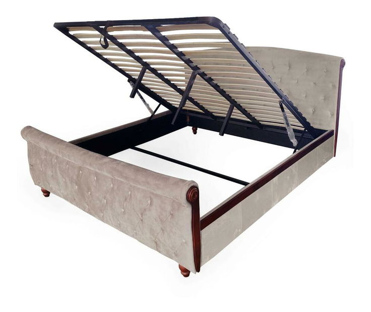 Manželská postel 180x200 cm Bretto (šedohnědá)Taupe Velvet látka)