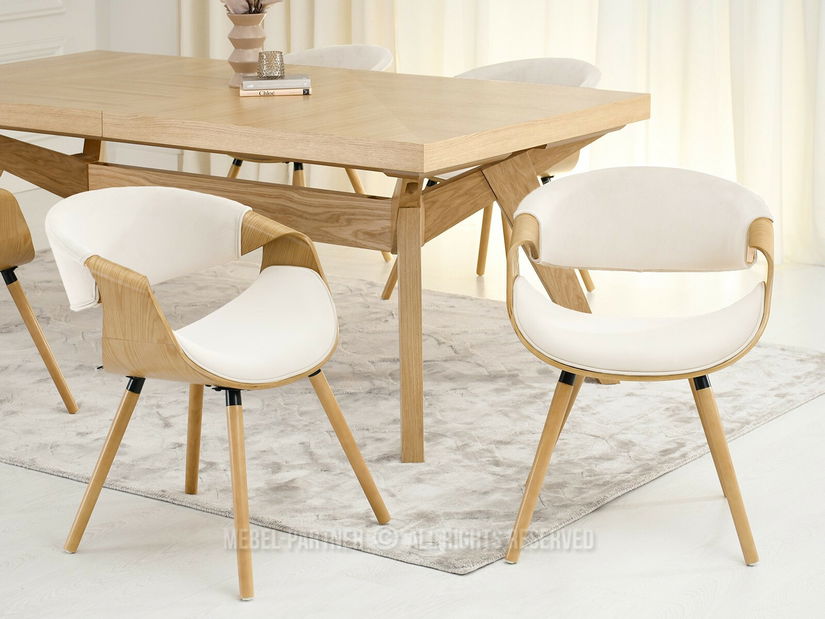 Jídelní židle Busque (krémová + dub)