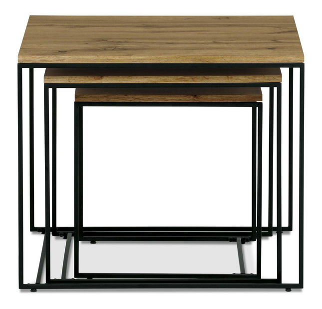 Set 3 konferenčních stolků Adeptos (dub divoký)