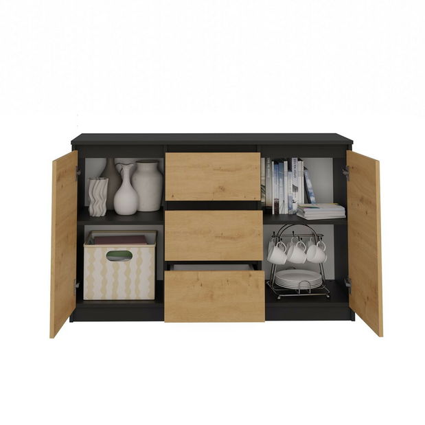 Komoda Musecalo 11 (antracit + dub artisan)