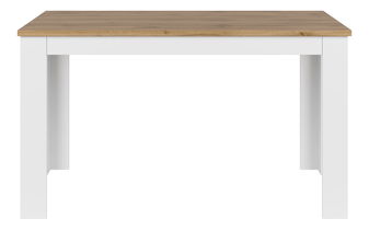 Rozkládací jídelní stůl Vina (bílá + dub wotan)