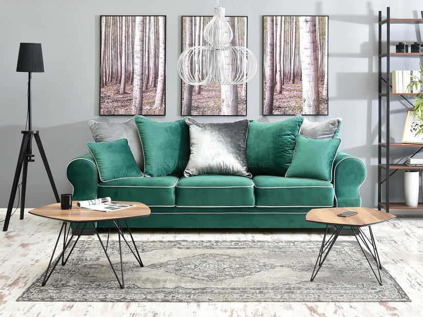 Pohovka trojsedačka Taskent (zelená + černá)