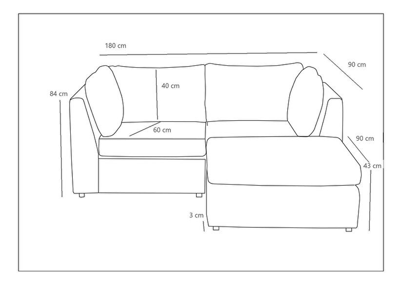 Rohová sedačka Mottonella 1 (krémová)