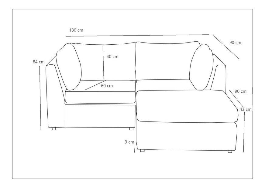 Rohová sedačka Mottonella 1 (krémová)
