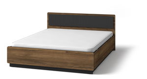 Manželská postel Phelan P13 (ořech warmia + černá) (bez matrace a úl. prostoru)