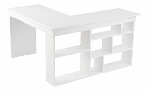 Rohový PC stolek Cete (tmavé dřevo + černá)