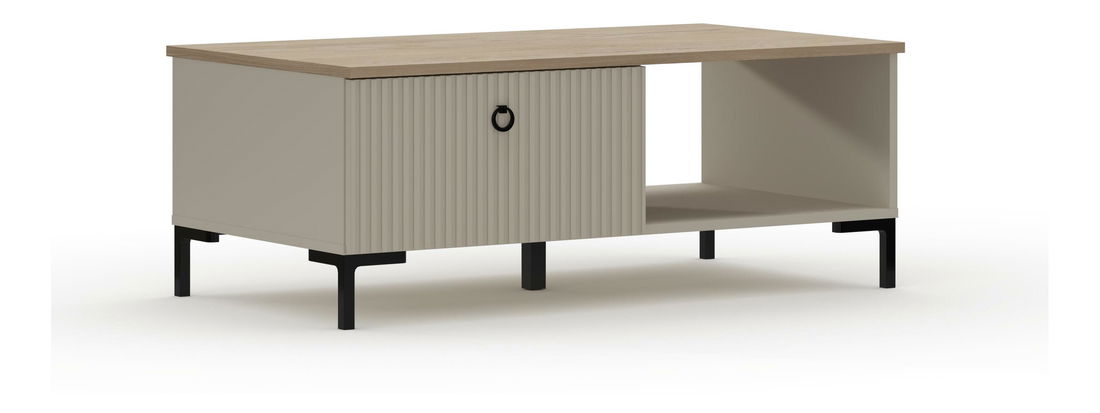 Konferenční stolek Demandaron (taupe + dub silverjack)