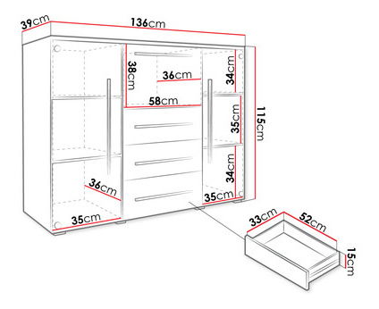 Komoda Bridget (bílá)