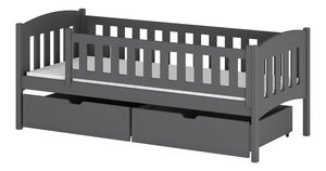 Dětská postel 80 cm Gussie (s roštem a úl. prostorem) (grafit)