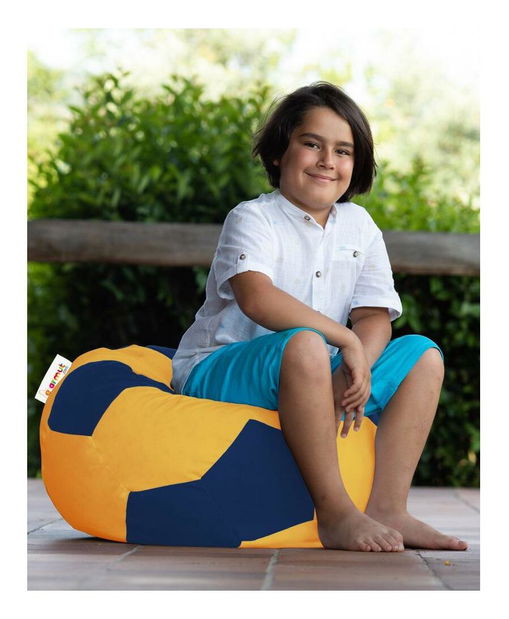 Sedací vak Foot (žlutá + tmavě modrá)