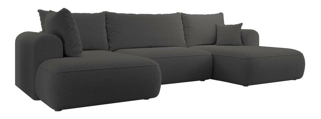 Rohová sedací souprava ve tvaru U Olivo U (L) (tmavě šedá + černá)