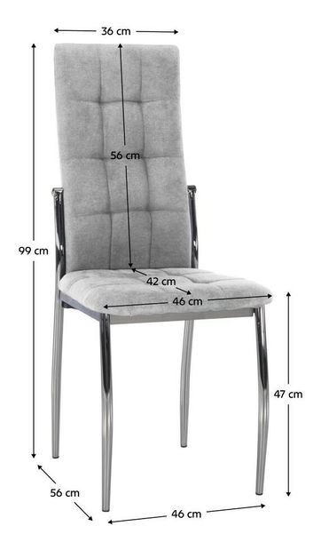 Jídelní židle Adore (šedá + chrom)
