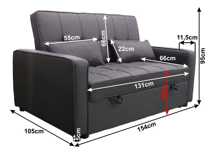 Rozkladacia pohovka Flombe Big Bed (hnedá)