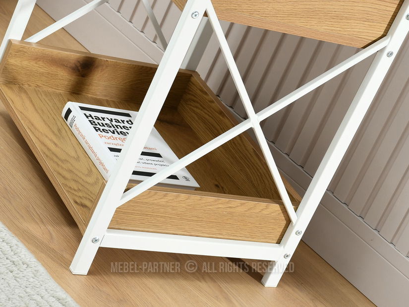 Noční stolek Torry (dub + bílá)