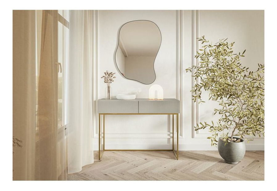 Toaletní stolek Vertigo V3 (šedobéžová + zlatá)