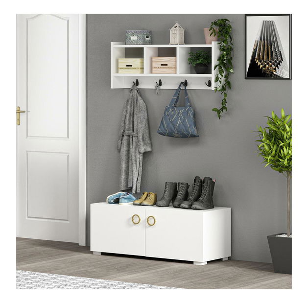 Nástěnný věšák Dekube 1 (bílá)