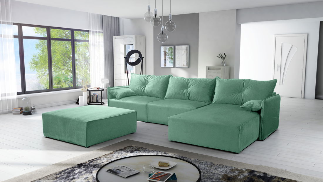 Rohová sedačka Leonaro 2 (mátová) (P)