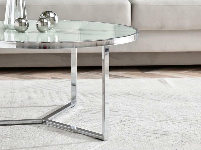 Konferenční stolek Natol (bílá + chromová)