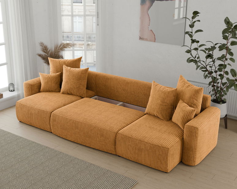 Rohová sedačka Denia U (hořčičná) (L)