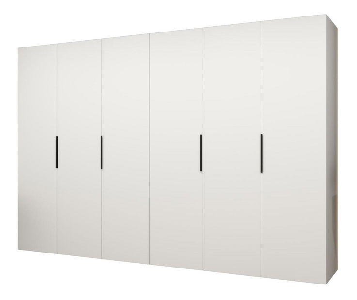 Šatní skříň 300 cm Mirabella 1 (bílá + černá)