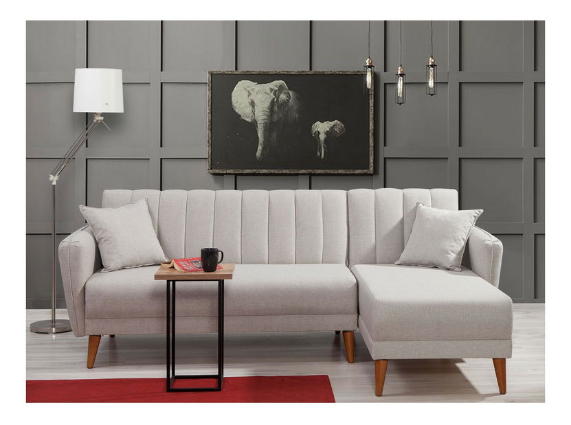 Rohová sedací souprava Adrie (P) (Krémová)