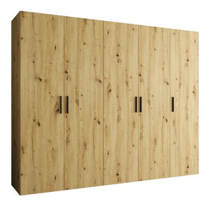 Šatní skříň 250 cm Borry 1 (dub artisan + černá)